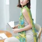 Buddha Stones A Panorama of Rivers and Mountains 100% Mulberry Silk Scarf Premium Grade 6A Silk Shawl Silk Scarf BS 9