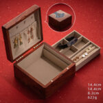 Buddha Stones Antique Flower Leaf Handmade Rosewood Jewelry Storage Box Wooden Gift Organizer Box Jewelry Storage Box BS Medium Rosewood Jewelry Box 14.4*14.4*8.2cm