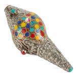Buddha Stones Tibetan Handmade Natural Shankha Colorful Conch Shell Seashell Wealth Home Decoration Decorations BS 13