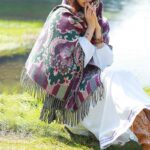 Buddha Stones Tibetan Flowers Leaves Branch Design Tassel Shawl Cozy Travel Scarf Wrap Tibetan Shawl BS 18