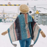 Buddha Stones Tibetan Shawl Blue Beige Red Wavy Pattern Winter Warm Tassel Scarf Tibetan Shawl BS 6