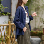 Buddha Stones Frog-Button Design Shirt Tai Chi Meditation Top Clothing Ramie Linen Jacket Jacket Shirt BS 9