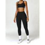 Buddha Stones Gym Sports Yoga Backless Bra Crop Tank Top Shorts 2-Piece Outfit BS 4