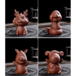 Buddha Stones Chinese Zodiac Purple Clay Wealth Ceramic Tea Pet Home Figurine Decoration Decorations BS 20
