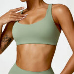 Buddha Stones Gym Sports Yoga Backless Bra Crop Tank Top Shorts 2-Piece Outfit BS Green Top US8/10/XL