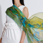 Buddha Stones A Panorama of Rivers and Mountains 100% Mulberry Silk Scarf Premium Grade 6A Silk Shawl Silk Scarf BS 10