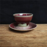 Buddha Stones Planet Design Ceramic Coffee Mug Rough Pottery Tea Coffee Cup With Saucer Coffee Mug BS Purple Red 11.7cm*11.7cm*6.7cm*120ml