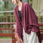 Buddha Stones Frog-Button Long Sleeve Zen Meditation Open Front Jacket With Pockets 4