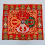Buddha Stones Flower Endless Knot Prayer Altar Mat Healing Meditation 8 Auspicious Symbols Mat Table Runner Prayer Altar BS 17