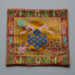 Buddha Stones Prayer Altar Mat Healing Meditation Vajra Auspicious Symbols Prayer Altar BS The Knot of Eternity Yellow