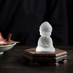 Buddha Stones Mini Tathagata Buddha Liuli Serenity Desk Decoration Decorations BS Liuli Buddha 5.3*4*8.5cm