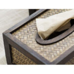 Buddha Stones Handmade Bamboo Woven Wood Tissue Box Wooden Tissue Holder Wipes Boxes Decoration Decorations BS 4