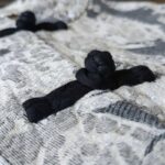 Buddha Stones Black Gray Print Frog-button Design Long Sleeve Cotton Linen Jacket Shirt With Pockets Women's Shirts BS 8