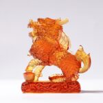 Buddha Stones Feng Shui Kirin Handmade Liuli Crystal Art Piece Fortune Home Office Decoration Decorations BS 11