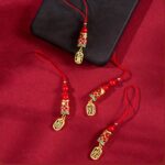 Buddha Stones Koi Fish Cinnabar Attracting Wealth Wish Ruyi Charm Luck Phone Hanging Decoration Phone Hanging Decoration BS 27