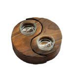 Buddha Stones Yin Yang Wood Candle Holder Meditation Rituals Use Items Candle Holder BS 22