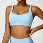 Buddha Stones Gym Sports Yoga Backless Bra Crop Tank Top Shorts 2-Piece Outfit BS Blue Top US8/10/XL