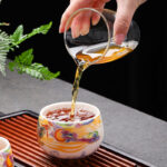 Buddha Stones Dragon Phoenix Auspicious Clouds Sun Ocean Waves Ceramic Teacup Kung Fu Tea Cup Cup BS 9