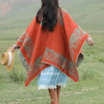 Buddha Stones Tibetan Shawl Simple Pattern Winter Cozy Travel Scarf Wrap Tibetan Shawl BS 4
