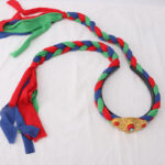 Buddha Stones Tibetan Colorful Tassel Beads Hair Decoration Hair Accessories Decorations BS Blue Prismatic