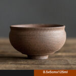 Buddha Stones Handcrafted Retro Brown Ceramic Teacup Kung Fu Tea Cup Cup BS 8.5x5cmx125ml