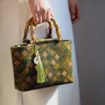 Buddha Stones Green Leaves Handbag Metal Chain Crossbody Bag Shoulder Bag Cellphone Bag Handbags BS 2