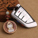 Buddha Stones Ebony Wood Rosewood Buddha Avalokitesvara Om Mani Padme Hum Balance Car Key Chain Decoration Key Chain BS 19