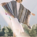 Buddha Stones Tibetan Shawl Gray Brown Striped Knitted Tassels Winter Cozy Travel Scarf Wrap Tibetan Shawl BS 15