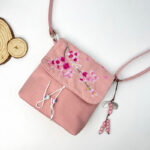 Buddha Stones Embroidered Camellia Epiphyllum Gardenia Sakura Flowers Crossbody Bag Shoulder Bag Cellphone Bag Crossbody Bag BS Pink Sakura 20*18*6cm