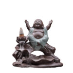 Buddha Stones Little Monk Ceramic Lotus Blessing Incense Burner Decoration Decorations Incense Burner BS 2