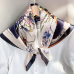 Buddha Stones Pastoral Scene Hot Air Balloon Spring Blossom 100% Mulberry Silk Neck Hair Scarf Silk Shawl BS 30