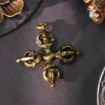 Buddha Stones Nepal Handmade Double Dorje Copper Enlightenment Strength Vajra Dorje BS Double Dorje