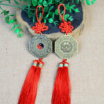 Buddha Stones Feng Shui Bagua Map Chinese Knotting Harmony Energy Map Mirror Bagua Map BS 5CM Kirin Bagua Map