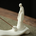 Buddha Stones Buddha Monk Ceramic Sea Wave Mountain Blessing Incense Burner Decoration Incense Burner BS 12