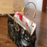 Buddha Stones Vintage Flower Butterfly Crane Sea Waves Metal Chain Crossbody Bag Shoulder Bag Handbag Handbags BS 2