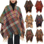 Buddha Stones Tibetan Shawl Colorful Wavy Line Tassels Winter Cozy Travel Scarf Wrap Tibetan Shawl BS 24