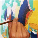 Buddha Stones Tibetan Handmade Thangka Painting Spiritual Blessing Blind Box Random Color Pattern Tibetan Thangka BS 2