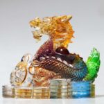 Buddha Stones Year of the Dragon Handmade 12 Chinese Zodiac Liuli Crystal Art Piece Protection Home Office Decoration Decorations BS 2