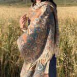 Buddha Stones Tibetan Flower Branch Tassel Shawl Cozy Travel Scarf Wrap Tibetan Shawl BS 8
