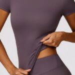 Buddha Stones Women Short Sleeve T-Shirt Top High Waist Leggings Pants For Sports Yoga 2-Piece Outfit BS 45