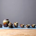 Buddha Stones Vintage Brown Beige Kiln Change Ceramic Teacup Kung Fu Tea Cup Bowl Cup BS 16