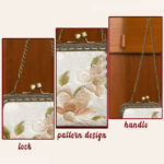 Buddha Stones Orchids Oriental Cherry Butterfly Embroidery Metal Handle Handbag Handbags BS 3