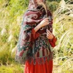 Buddha Stones Tibetan Flowers Leaves Branch Design Tassel Shawl Cozy Travel Scarf Wrap Tibetan Shawl BS 7