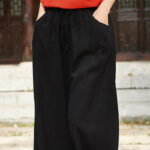Buddha Stones Plain Wide Leg Pants Dance Women's Yoga Pants With Pockets Wide Leg Pants BS 27
