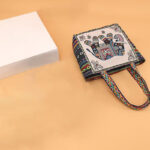 Buddha Stones Elephant Butterfly Embroidered Large Capacity Canvas Tote Bag Shoulder Bag Bag BS 12