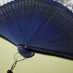 Buddha Stones Ancient Flowers Branches Handheld Bamboo Folding Fan 21cm Folding Fan BS 4