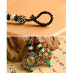 Buddha Stones Tibetan Om Mani Padme Hum Bodhi Seed Peace Key Chain Key Chain BS 3