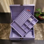 Buddha Stones Purple Phoenix Jewelry Box Organizer Two-Layer Jewelry Storage Box Flannel Box Jewelry Box BS 2