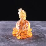 Buddha Stones Feng Shui Dragon Turtle Coins Handmade Liuli Crystal Luck Art Piece Home Office Decoration Decorations BS 17