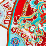 Buddha Stones Dunhuang Rebound Pipa Flying Frescoes 100% Mulberry Silk Scarf Premium Grade 6A Dunhuang Shawl Silk Scarf BS 6